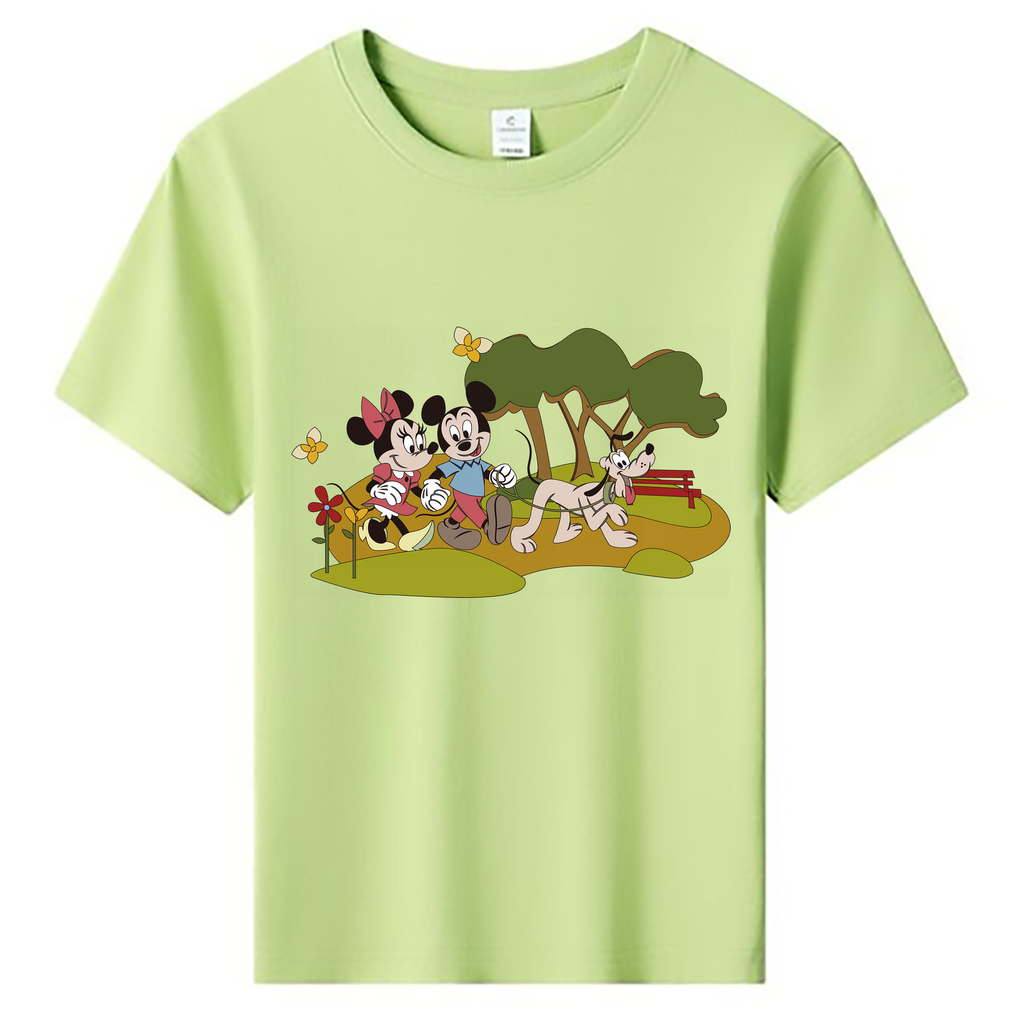 （画像用） ミッキーマウス Mickey Mouse 綿100％キッズTシャツ（フロントプリント）